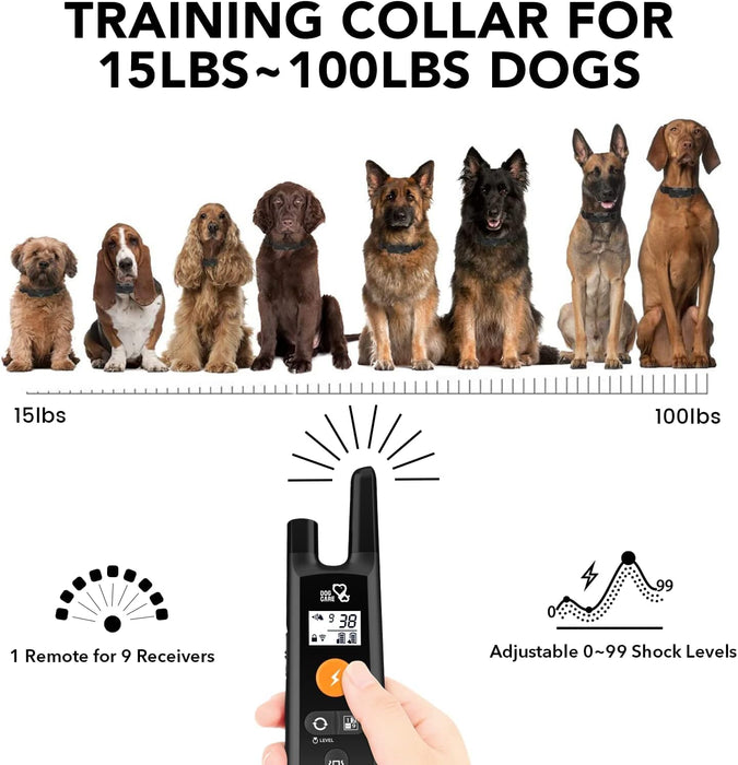 DOGCARE Dog Training Shock Collar with 1800FT Remote, IP67 Waterproof & 5 Training Modes